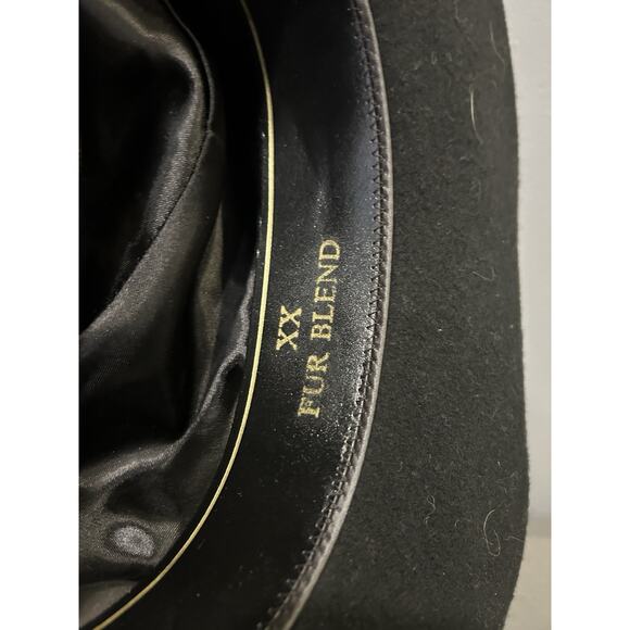 Mens Western Hat MHT Master Hatters Of Texas Rodeo Black Felt Cowboy Size XX - Picture 6 of 6